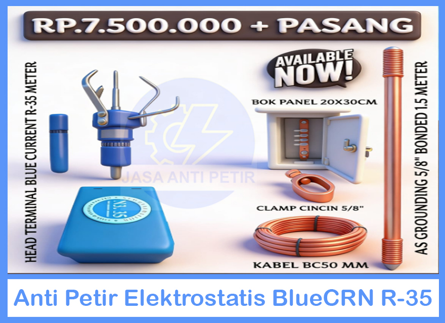 Anti Petir Elektrostatis BlueCRN R-35