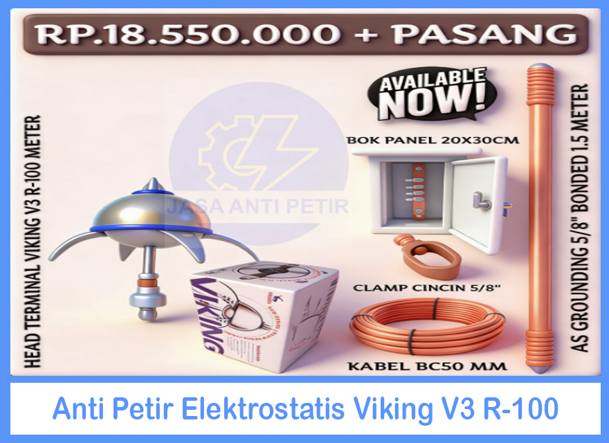 Anti Petir Elektrostatis Viking V3 R-100